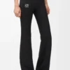 Weiche Bootleg-Hose aus technischem Jersey in Schwarz