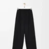 Weite Hose aus Wolle Schwarz