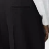 Weite Hose aus Wolle Schwarz