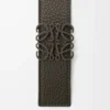 Wendbarer Anagram-Gürtel aus geschmeidigem genarbtem Kalbsleder Dark Khaki/Black/Dark Pal