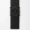 Wendbarer Anagram-Gürtel aus geschmeidigem genarbtem Kalbsleder Dark Khaki/Black/Dark Pal