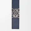 Wendbarer Anagram-Gürtel aus glattem Kalbsleder Ozeanblau/Schwarz/Palladium