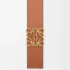 Wendbarer Anagram-Gürtel aus glattem Kalbsleder Tan/Schwarz/Gold