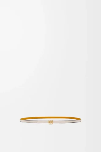 Wendbarer Anagram-Würfelgürtel aus glattem Kalbsleder in Soft White/Sunflower/Gold