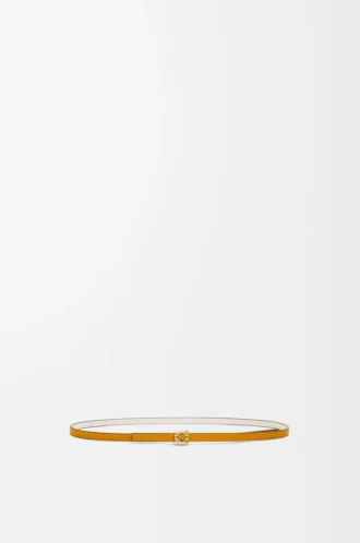 Wendbarer Anagram-Würfelgürtel aus glattem Kalbsleder in Soft White/Sunflower/Gold