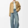 Wendejacke aus Lammwildleder Gold