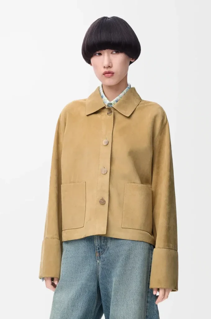Wendejacke aus Lammwildleder Gold