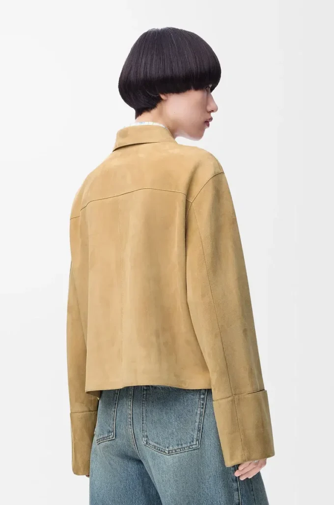 Wendejacke aus Lammwildleder Gold