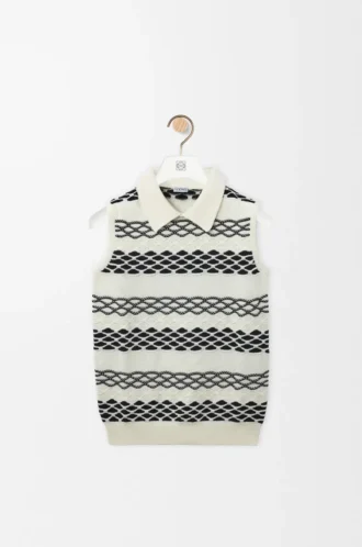 Weste aus Baumwolljacquard Schwarz/Weiß
