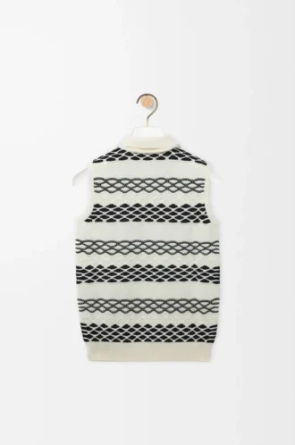 Weste aus Baumwolljacquard Schwarz/Weiß