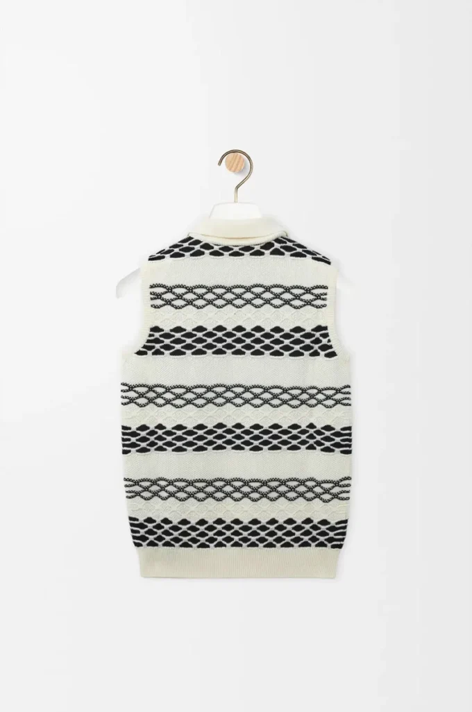 Weste aus Baumwolljacquard Schwarz/Weiß