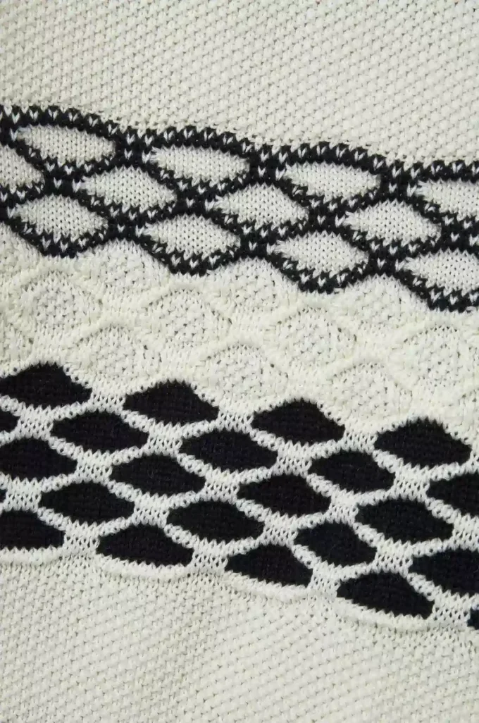 Weste aus Baumwolljacquard Schwarz/Weiß