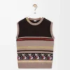 Weste aus Wolle und Kaschmir Beige/Mehrfarbig