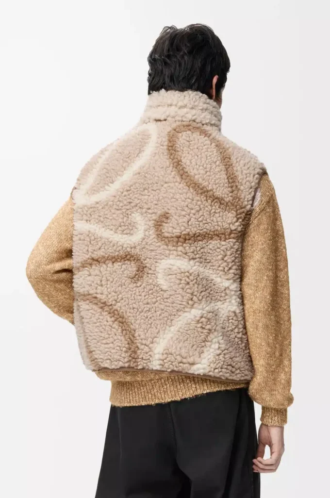 Weste aus Wollmischung Beige/Khaki-Grün
