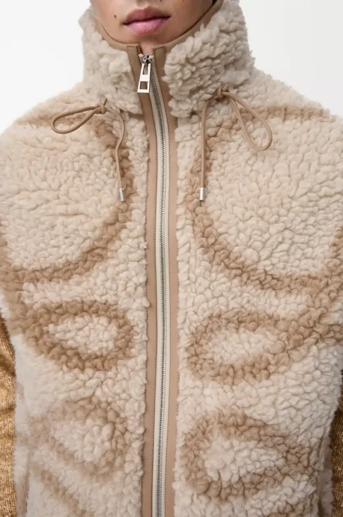 Weste aus Wollmischung Beige/Khaki-Grün