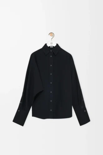 Wickelhemd aus Denim Schwarz