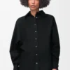 Wickelhemd aus Denim Schwarz