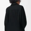 Wickelhemd aus Denim Schwarz