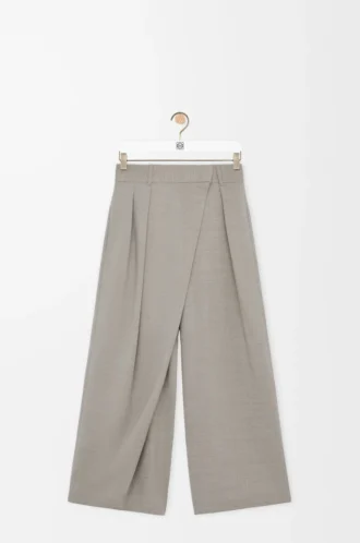 Wickelhose aus Wolle Hellbeige Melange
