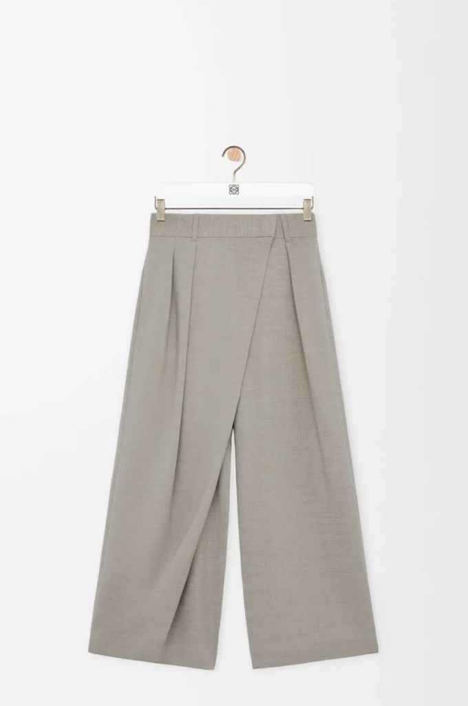 Wickelhose aus Wolle Hellbeige Melange