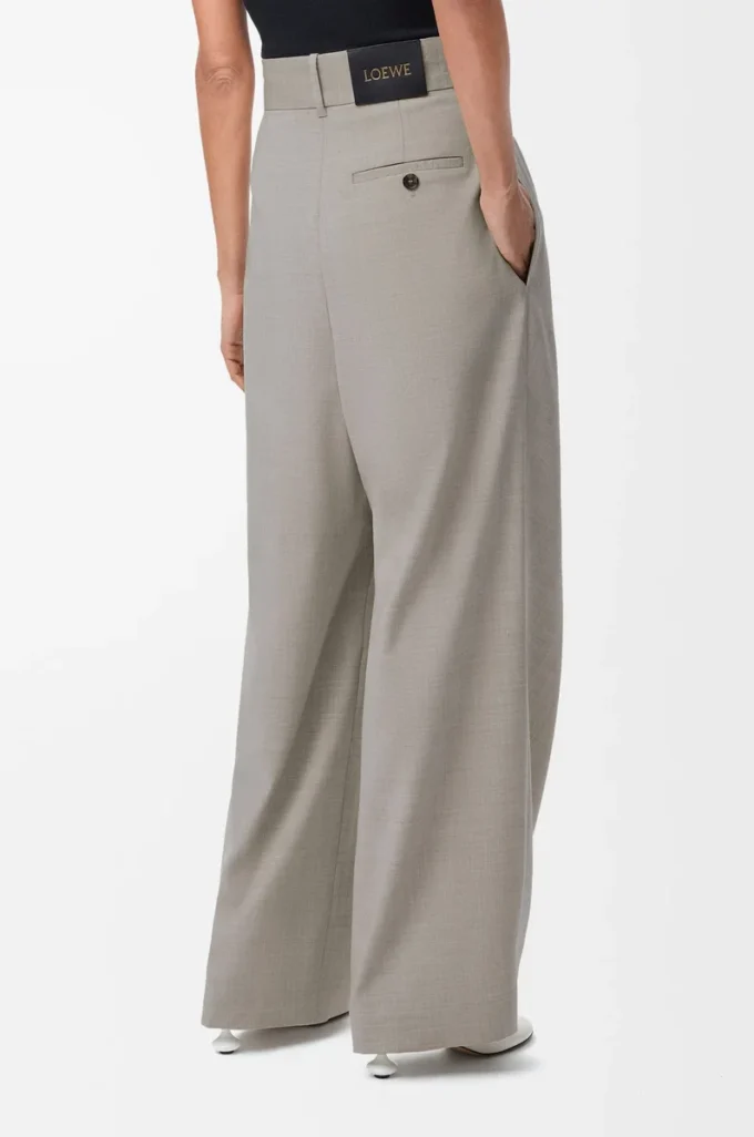 Wickelhose aus Wolle Hellbeige Melange