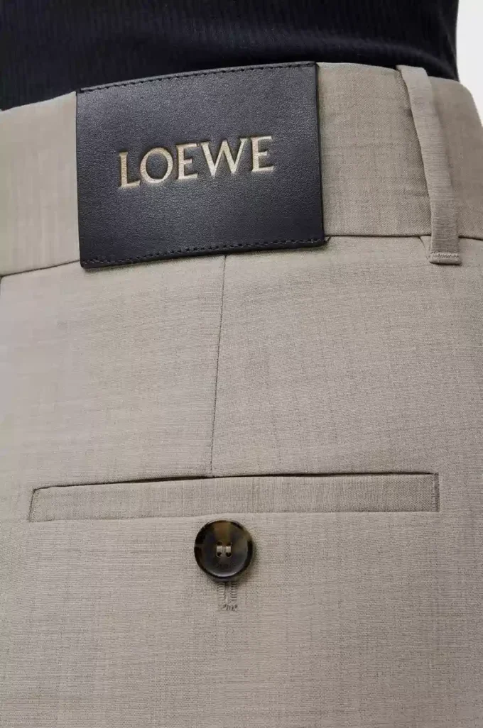 Wickelhose aus Wolle Hellbeige Melange