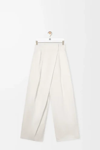 Wickeljeans aus Denim Weiß