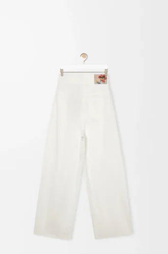 Wickeljeans aus Denim Weiß