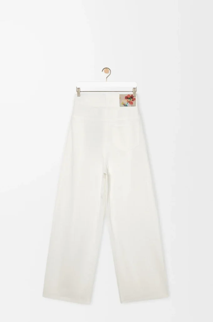 Wickeljeans aus Denim Weiß