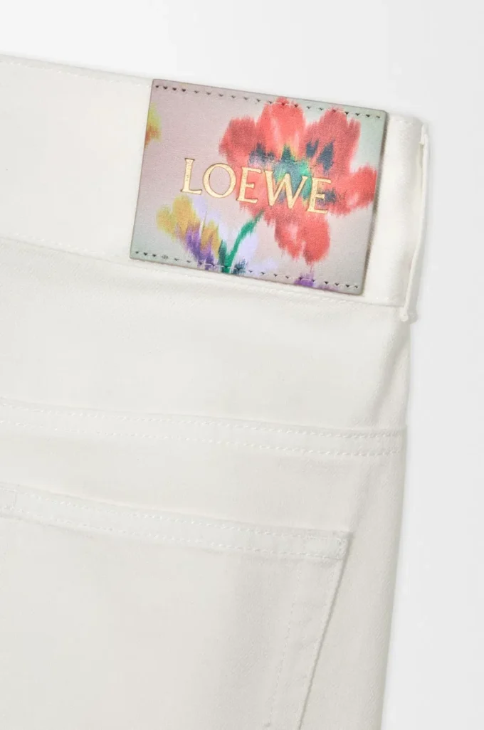 Wickeljeans aus Denim Weiß