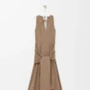 Wickelkleid aus Baumwolle Beige