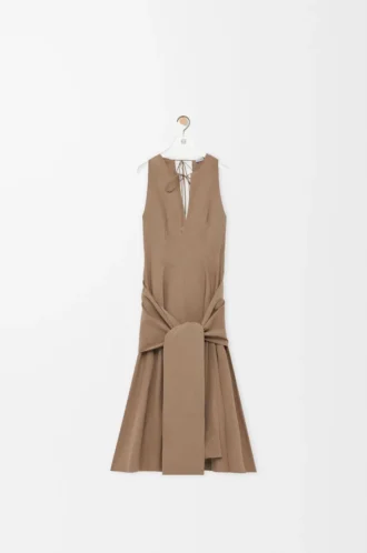 Wickelkleid aus Baumwolle Beige