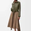 Wickelkleid aus Baumwolle Beige
