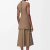 Wickelkleid aus Baumwolle Beige