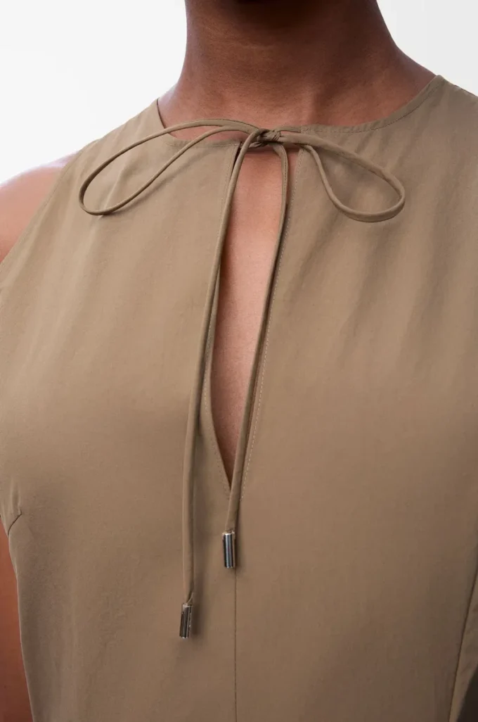 Wickelkleid aus Baumwolle Beige