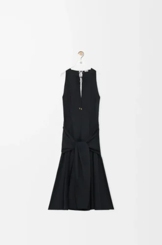 Wickelkleid aus Baumwolle Schwarz