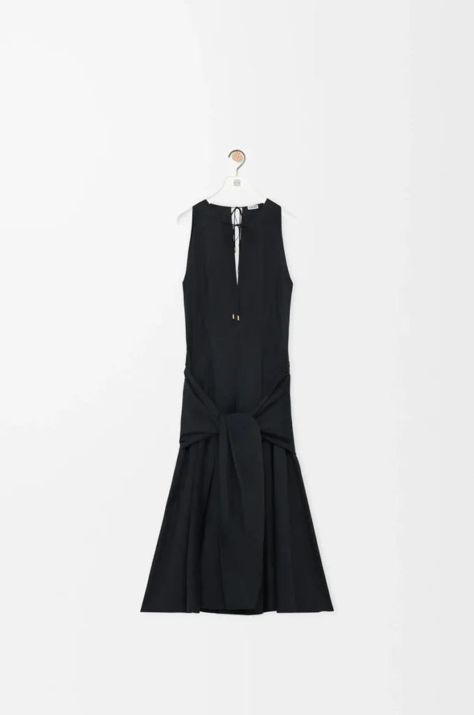 Wickelkleid aus Baumwolle Schwarz