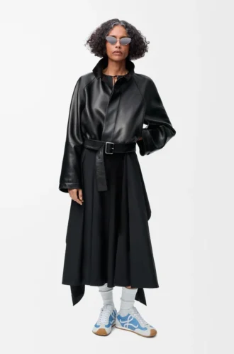Wickelkleid aus Baumwolle Schwarz
