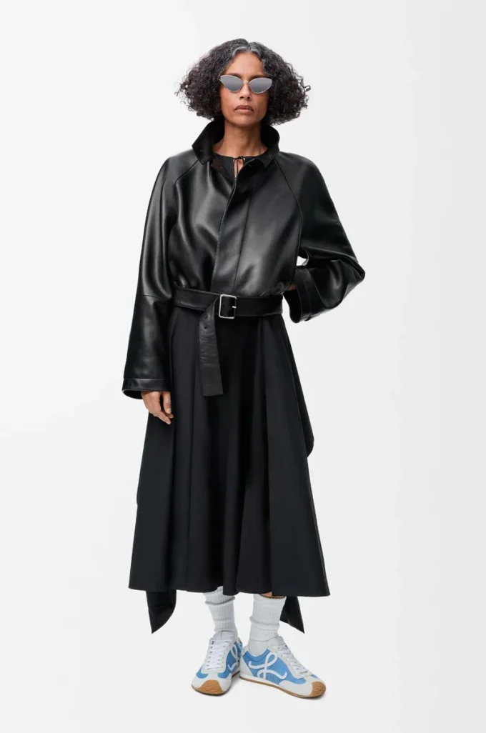 Wickelkleid aus Baumwolle Schwarz