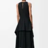 Wickelkleid aus Baumwolle Schwarz