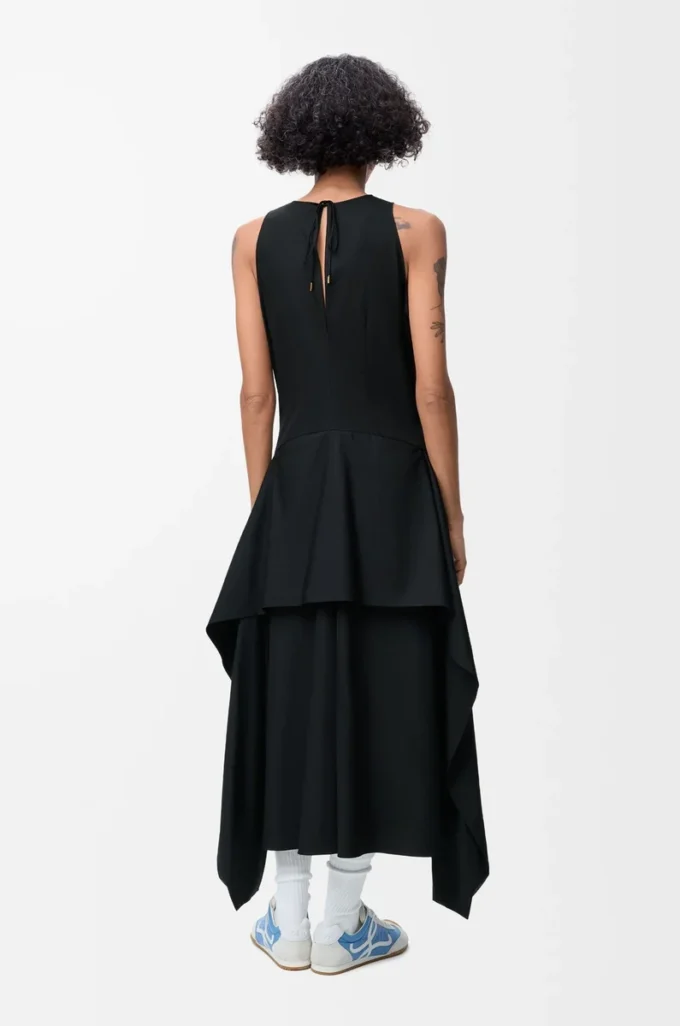 Wickelkleid aus Baumwolle Schwarz