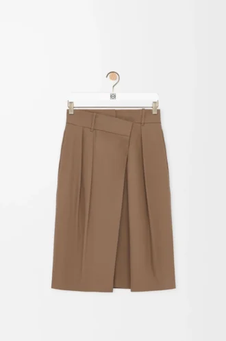 Wickelrock aus Baumwolle Beige
