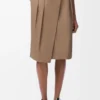 Wickelrock aus Baumwolle Beige