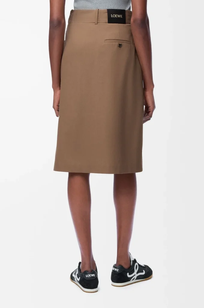 Wickelrock aus Baumwolle Beige