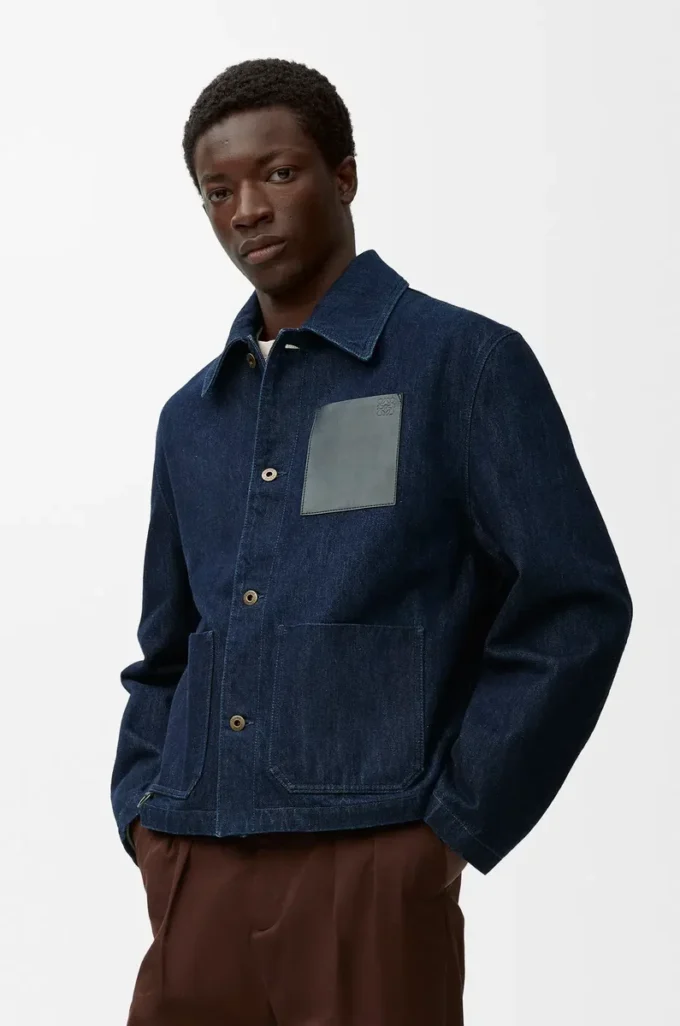 Workwear-Jacke aus Denim Indigo Blue