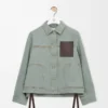 Workwear-Jacke aus Denim Khaki-Grün