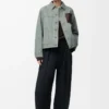 Workwear-Jacke aus Denim Khaki-Grün