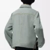 Workwear-Jacke aus Denim Khaki-Grün