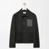 Workwear-Jacke aus Wolle und Kaschmir Schwarz