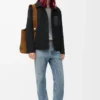 Workwear-Jacke aus Wolle und Kaschmir Schwarz
